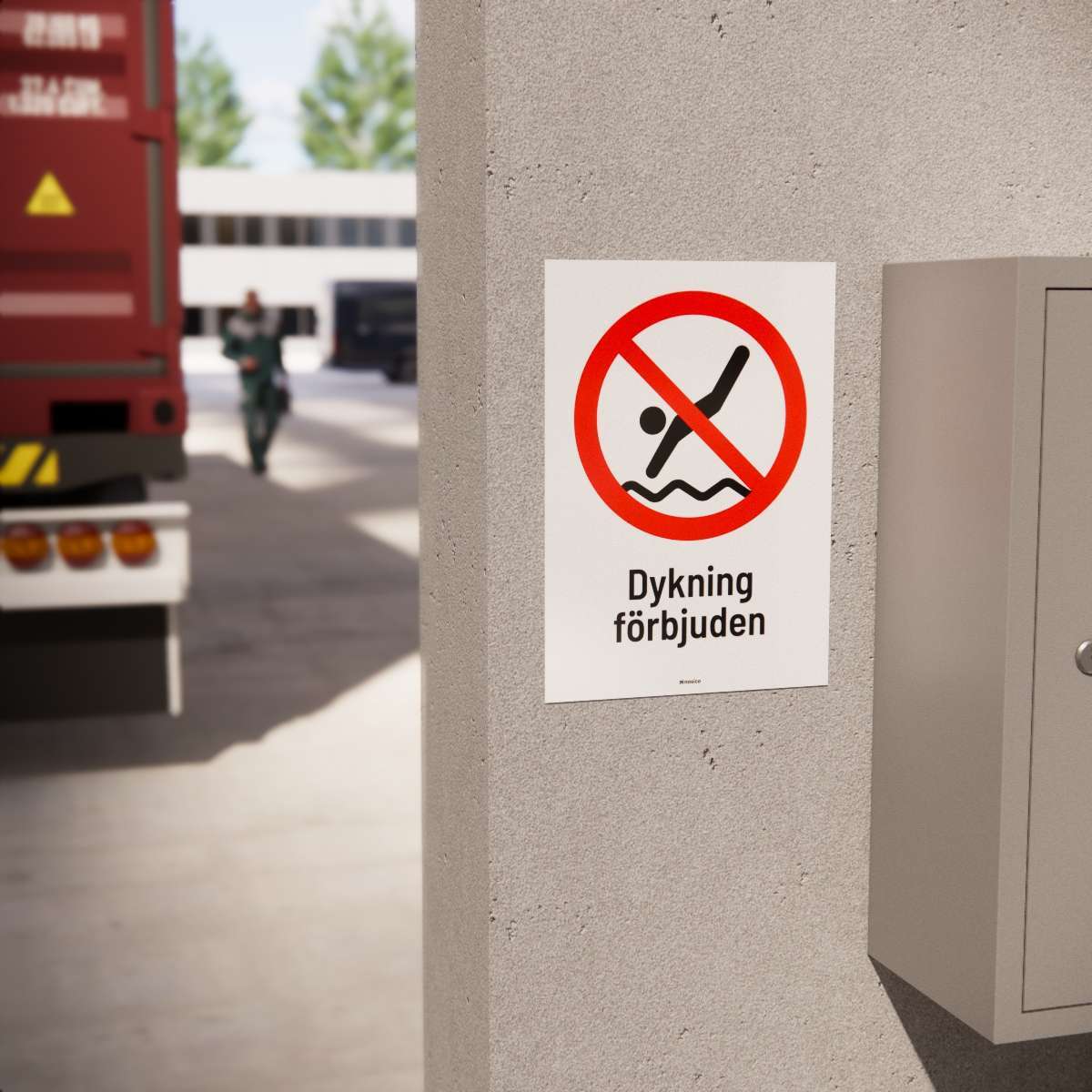 Förbudsskylt - Dykning - Nosico