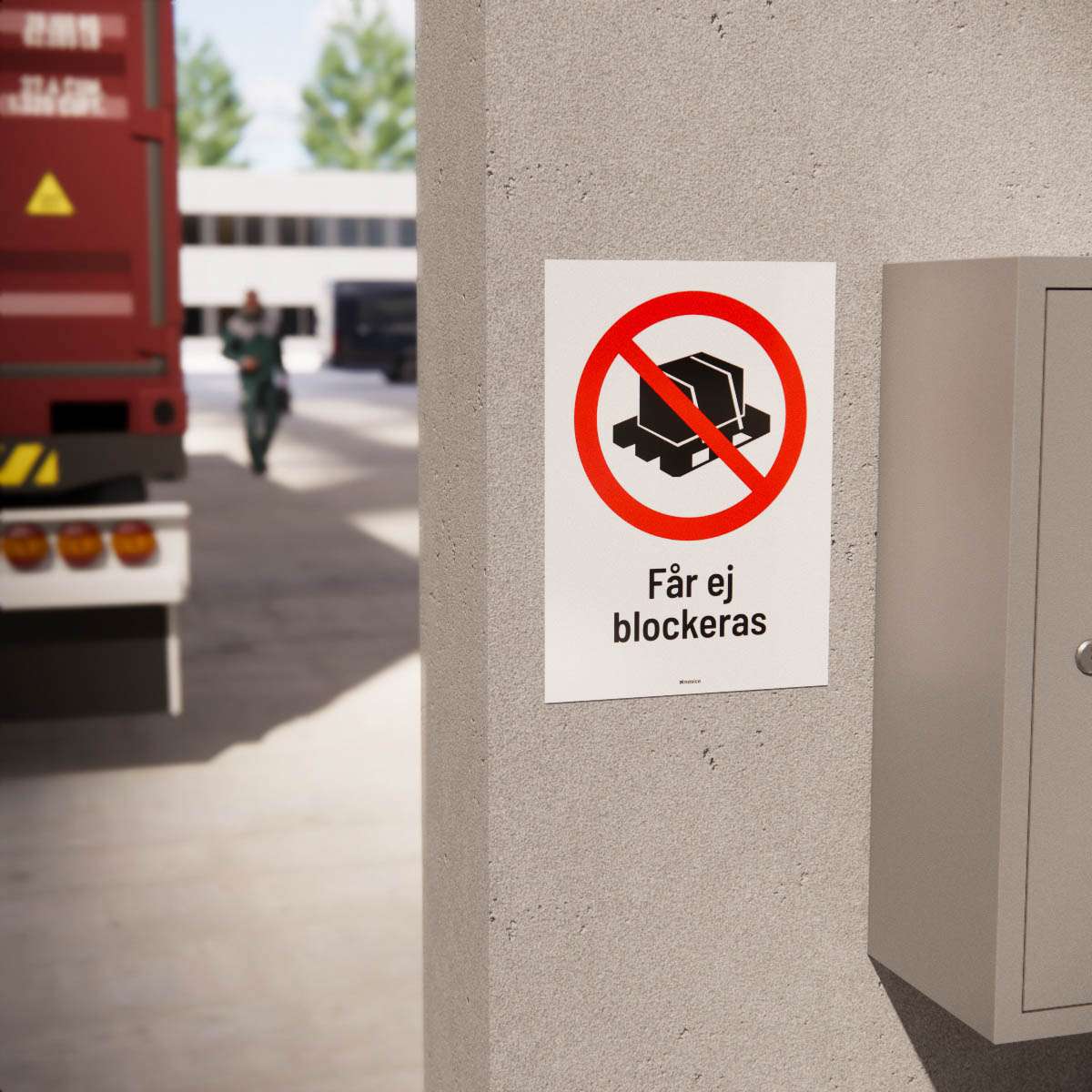 Förbudsskylt - Får ej blockeras - Nosico