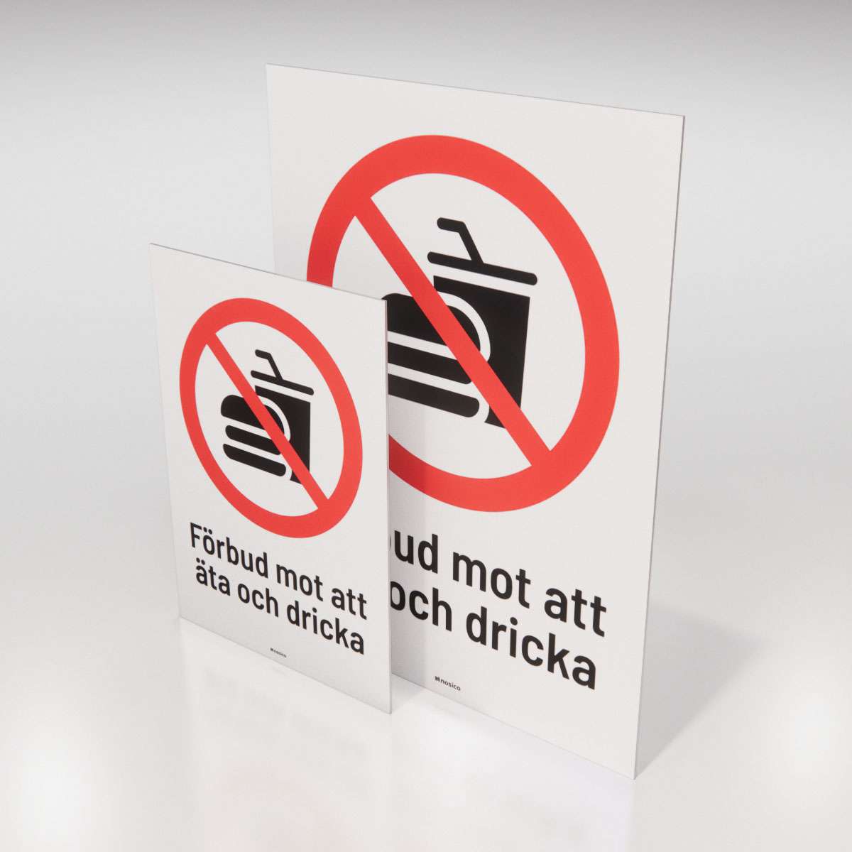 Förbudsskylt - Förbud mot att äta och dricka - Nosico