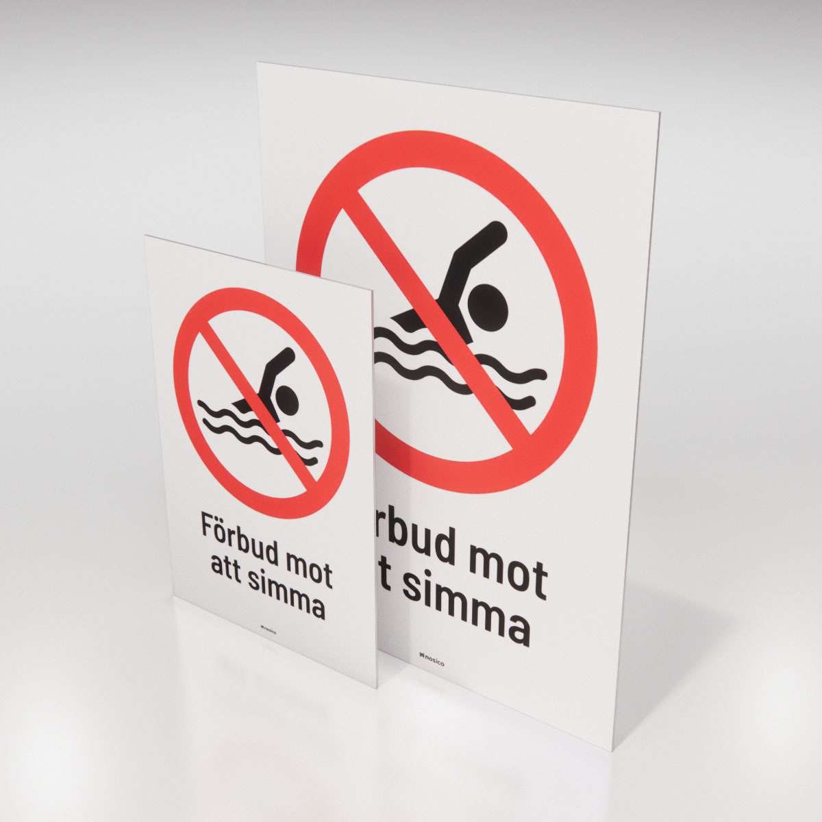 Förbudsskylt - Förbud mot att simma - Nosico