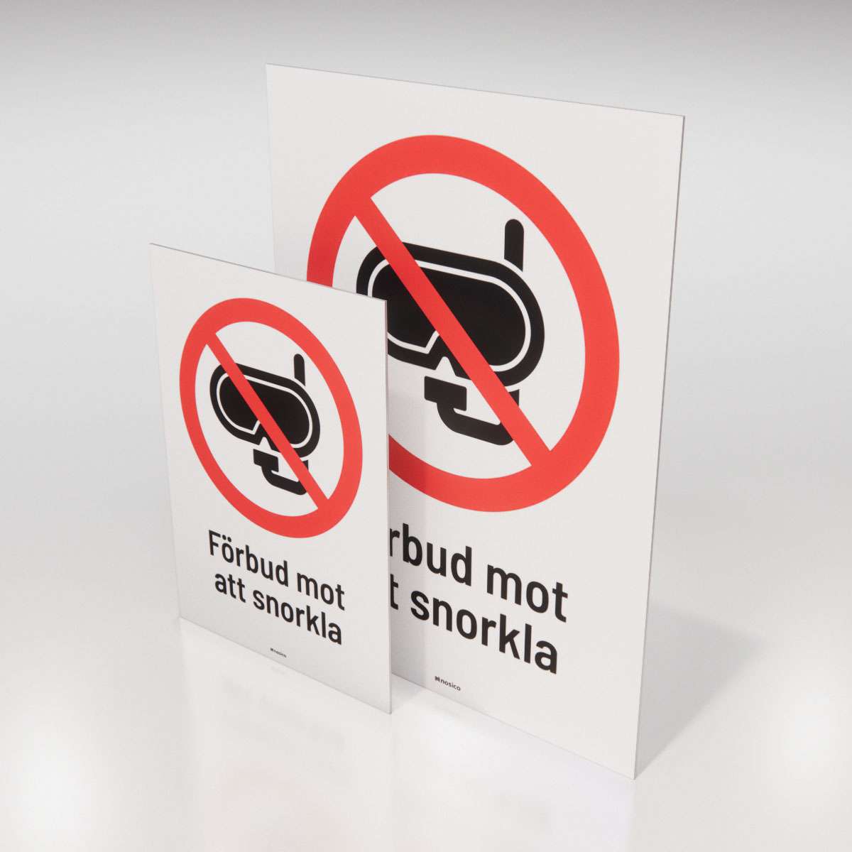 Förbudsskylt - Förbud mot att snorkla - Nosico