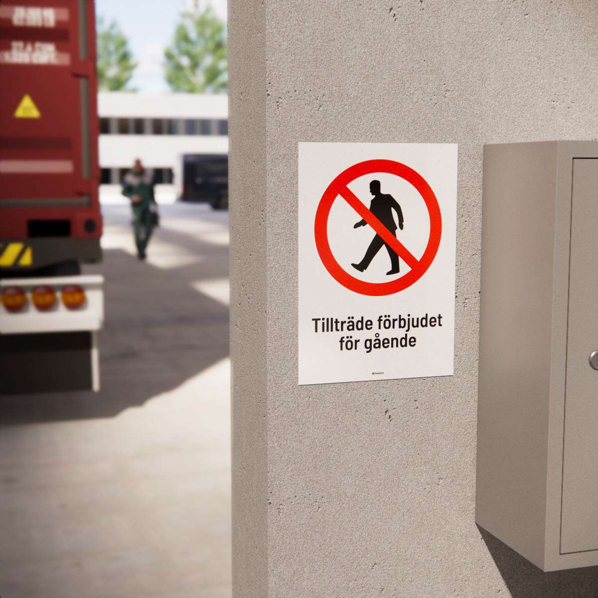 Förbudsskylt - Tillträde förbjudet för gående - Nosico