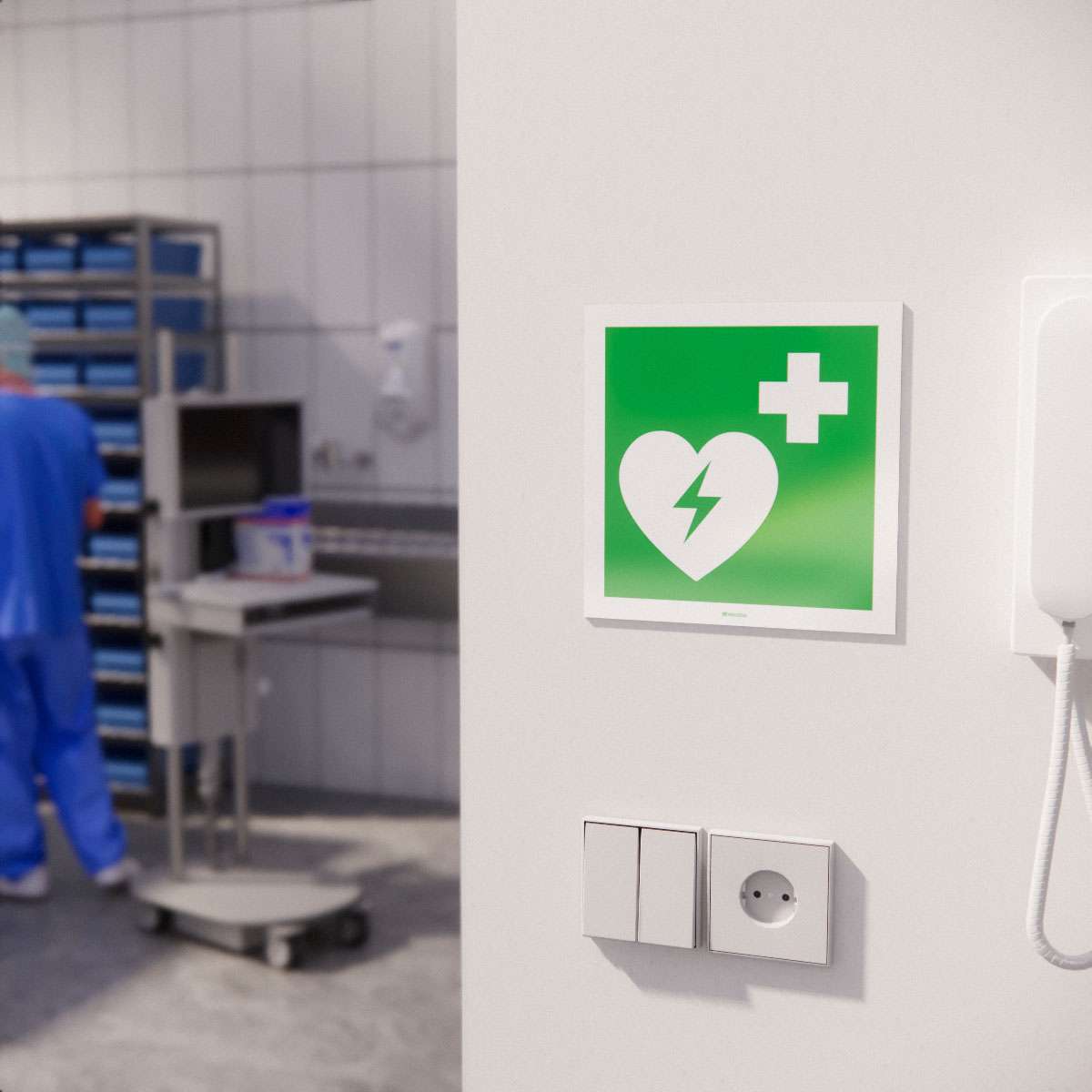 Nödskylt - Defibrillator - Nosico