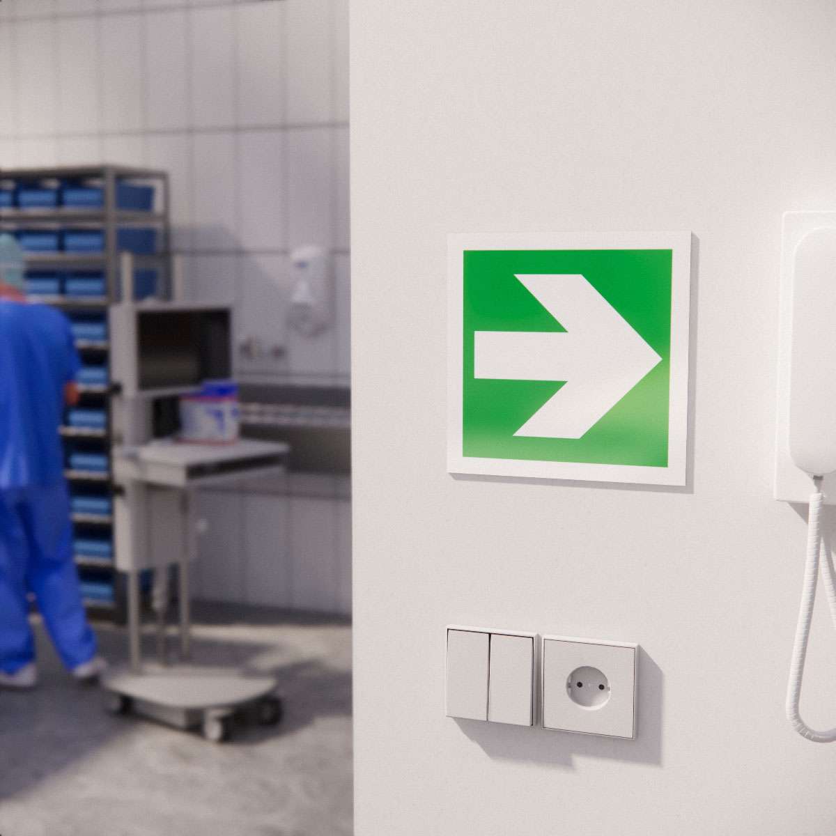 Nödskylt - Pil - Nosico