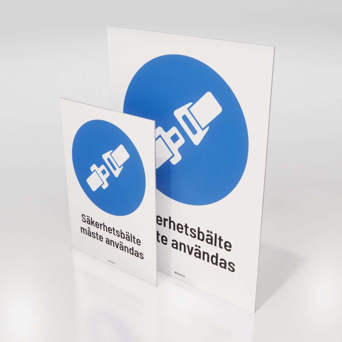 Påbudsskylt - Säkerhetsbälte - Nosico