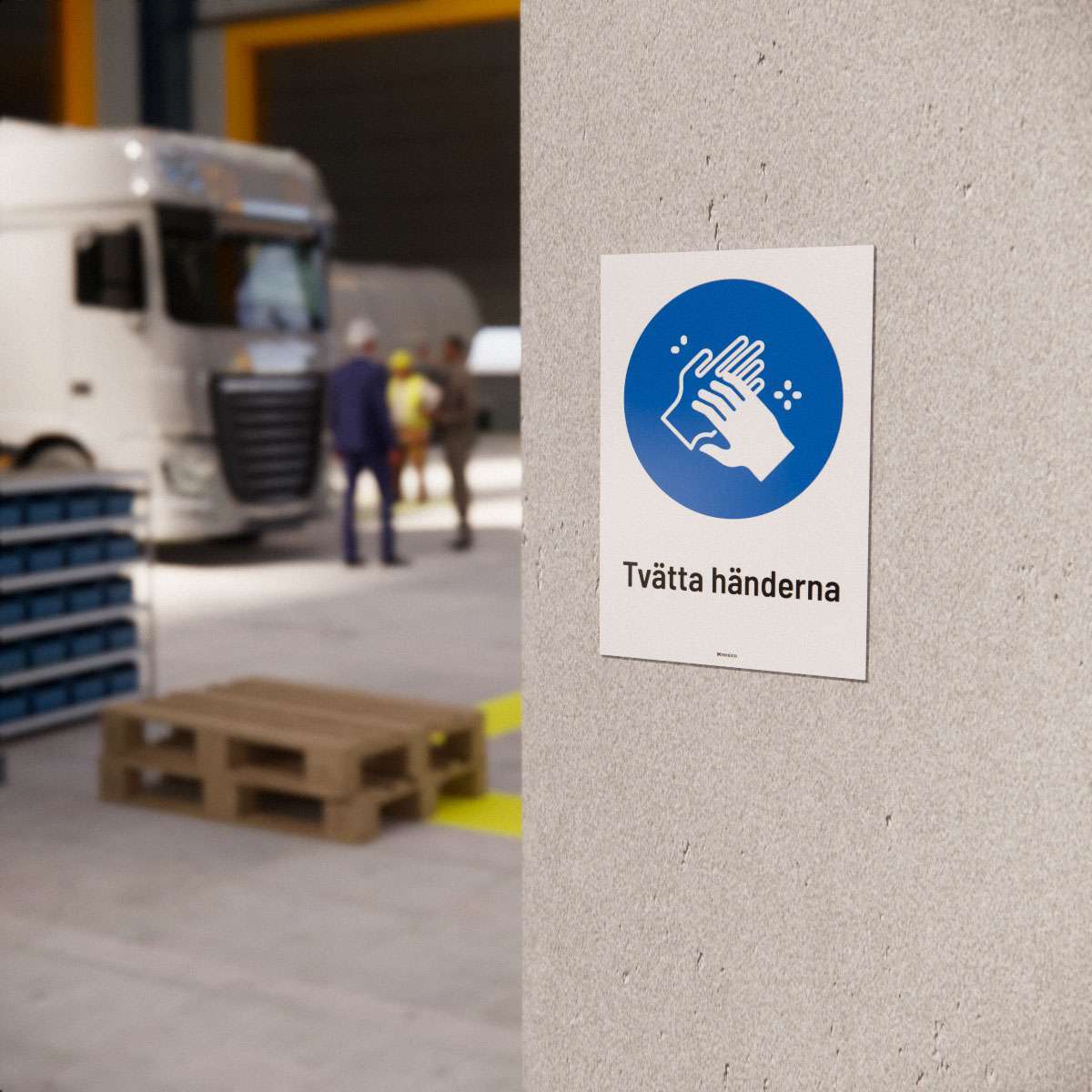 Påbudsskylt - Tvätta händerna - Nosico