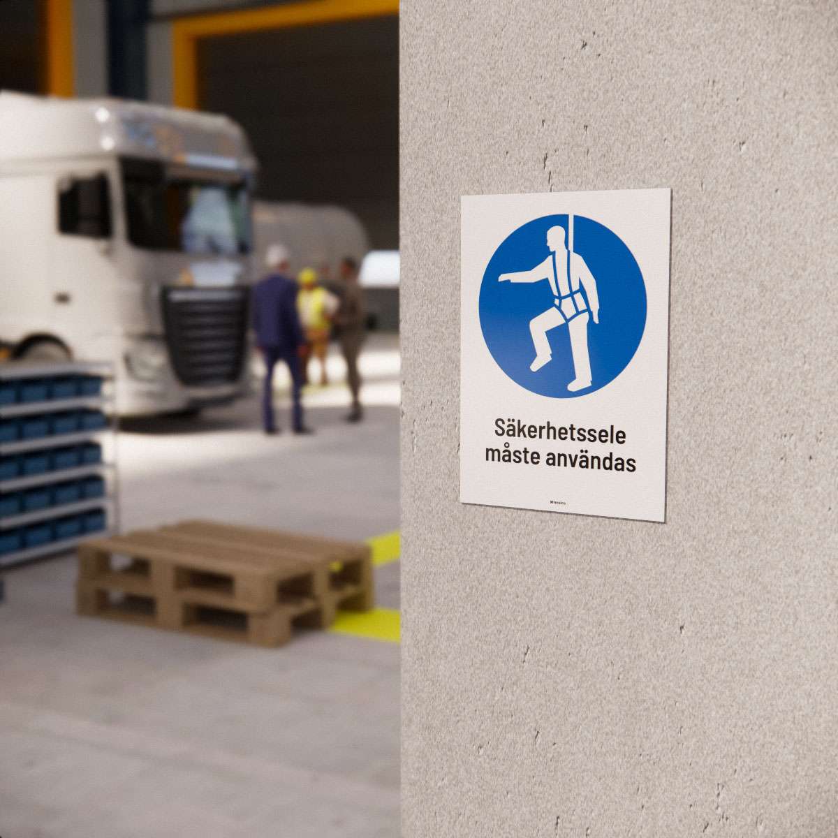 Påbudsskylt - Säkerhetssele - Nosico