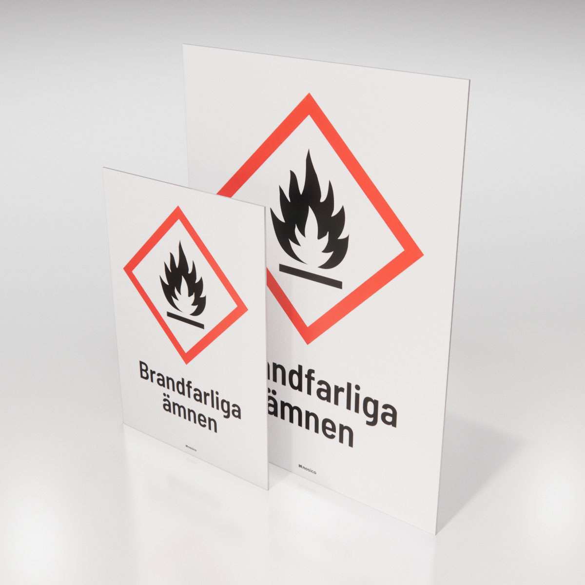 Varningsskylt - Brandfarliga ämnen - Nosico