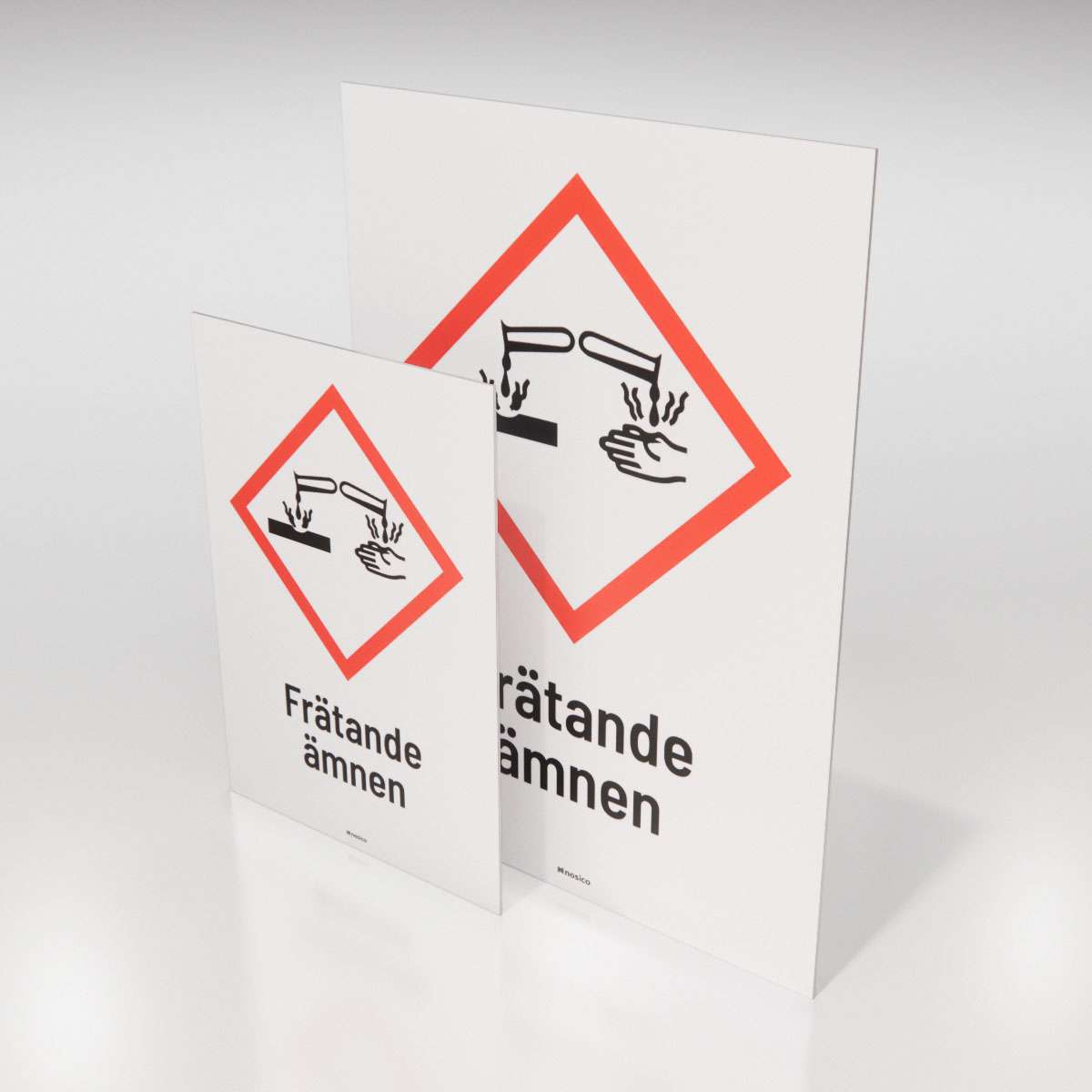 Varningsskylt - Frätande ämnen - Nosico