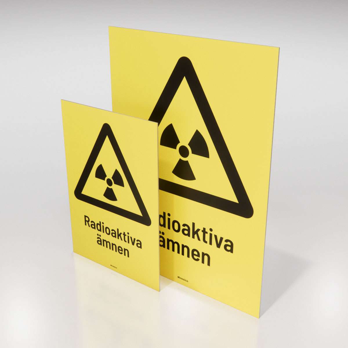 Varningsskylt - Radioaktiva ämnen - Nosico