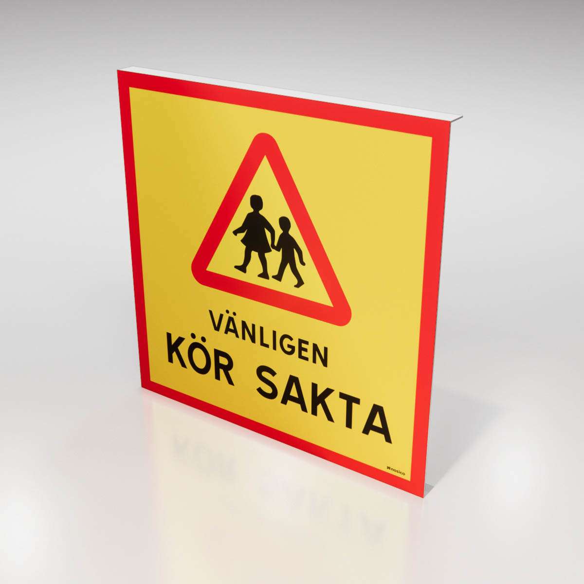 Vägskylt - Vänligen kör sakta - Nosico