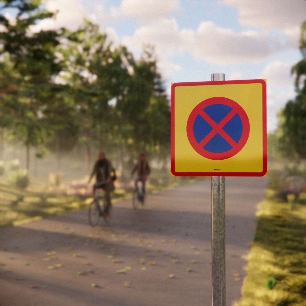 Parkeringsskylt - Förbud mot att stanna och parkera - Nosico