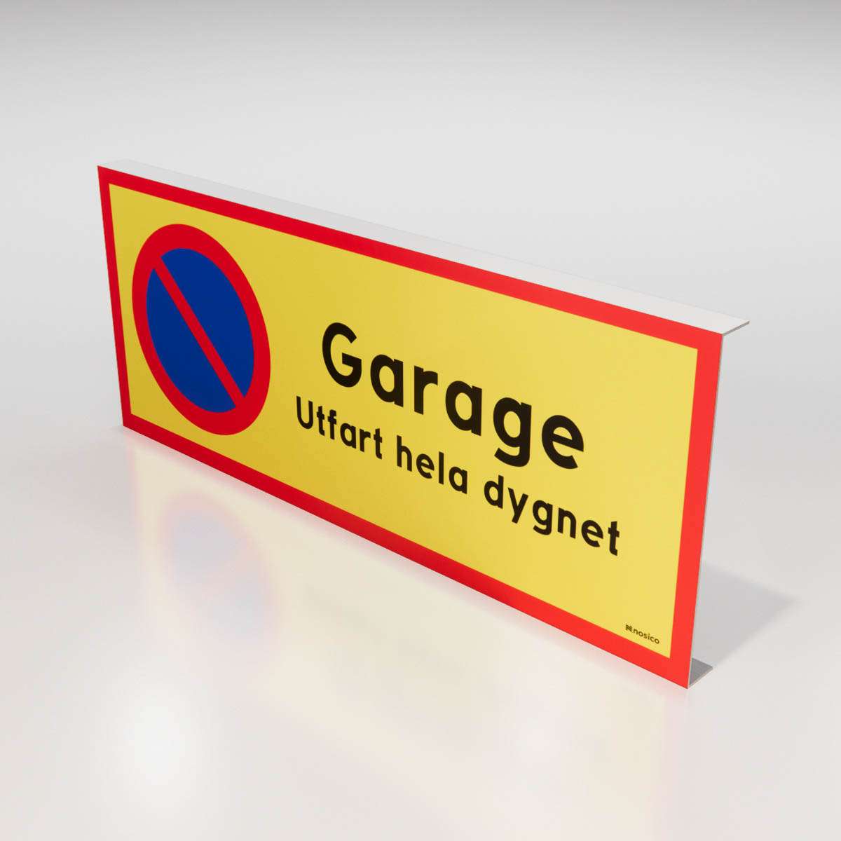 Parkeringsskylt - Garage utfart hela dygnet - Nosico