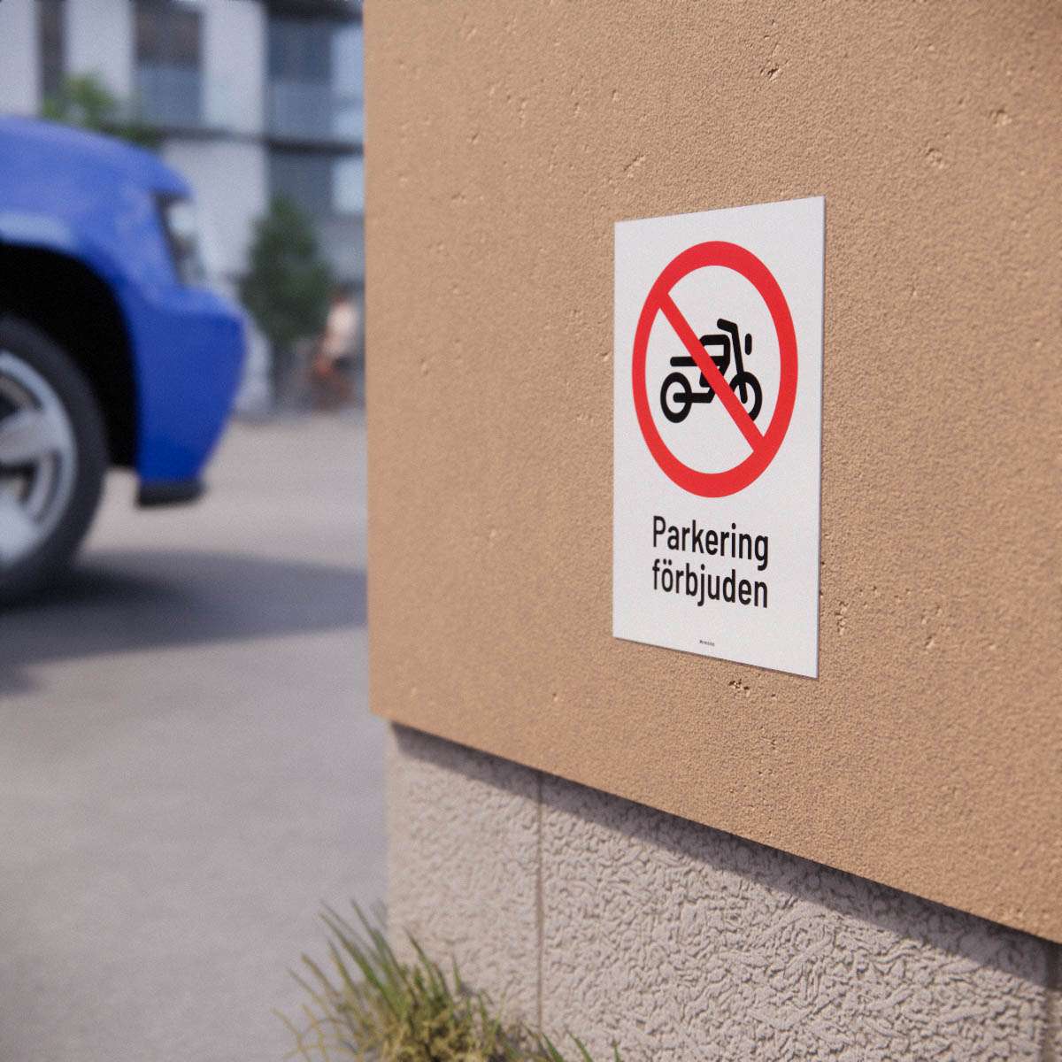 Parkeringsskylt - Parkering förbjuden för motorcykel - Nosico