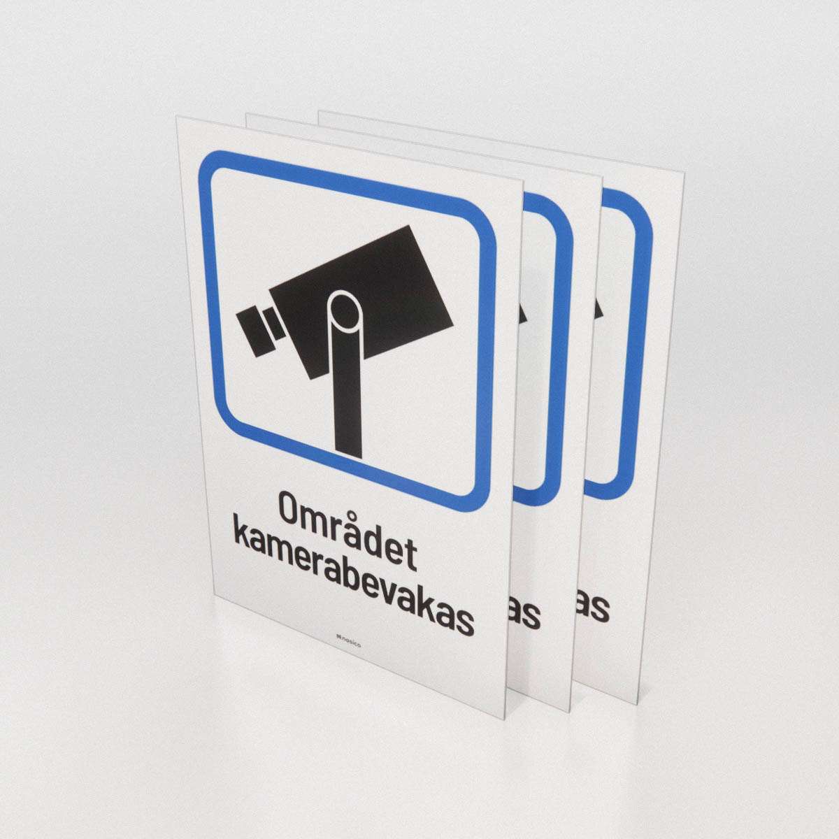 Dekal - Området kamerabevakas 3-pack - Nosico
