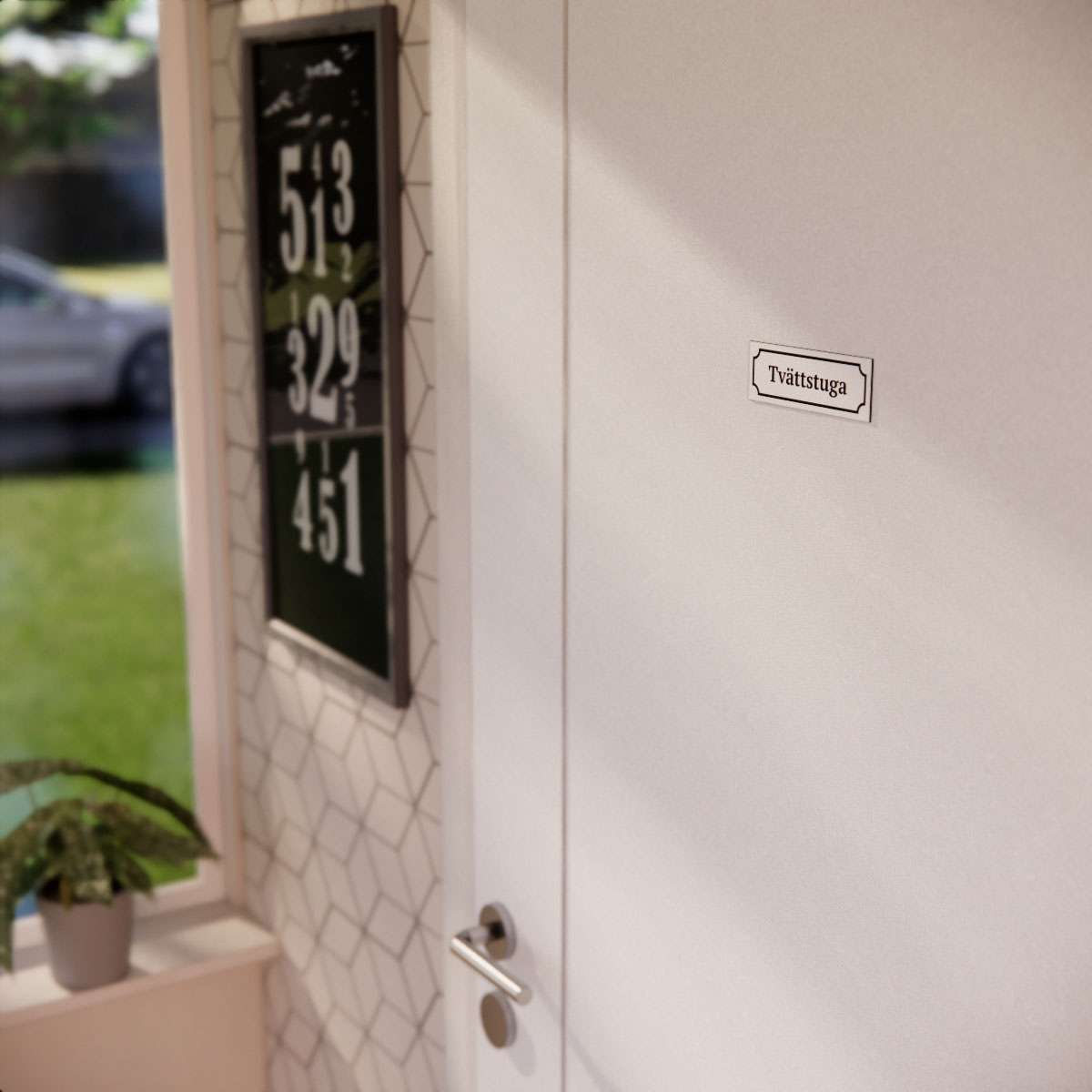 Märkskylt - Tvättstuga - Nosico