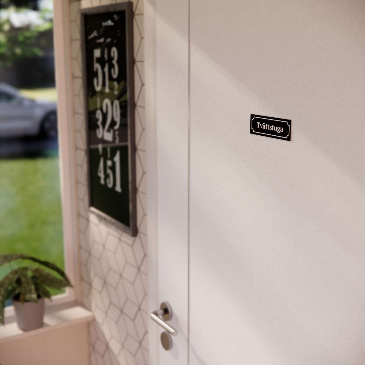 Märkskylt - Tvättstuga - Nosico