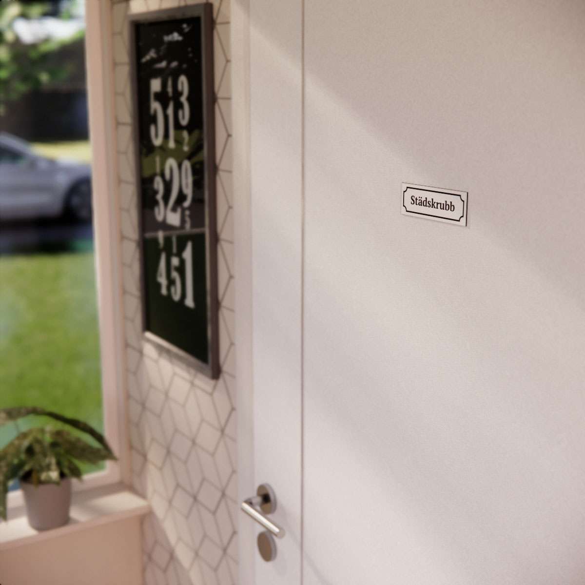 Märkskylt - Städskrubb - Nosico