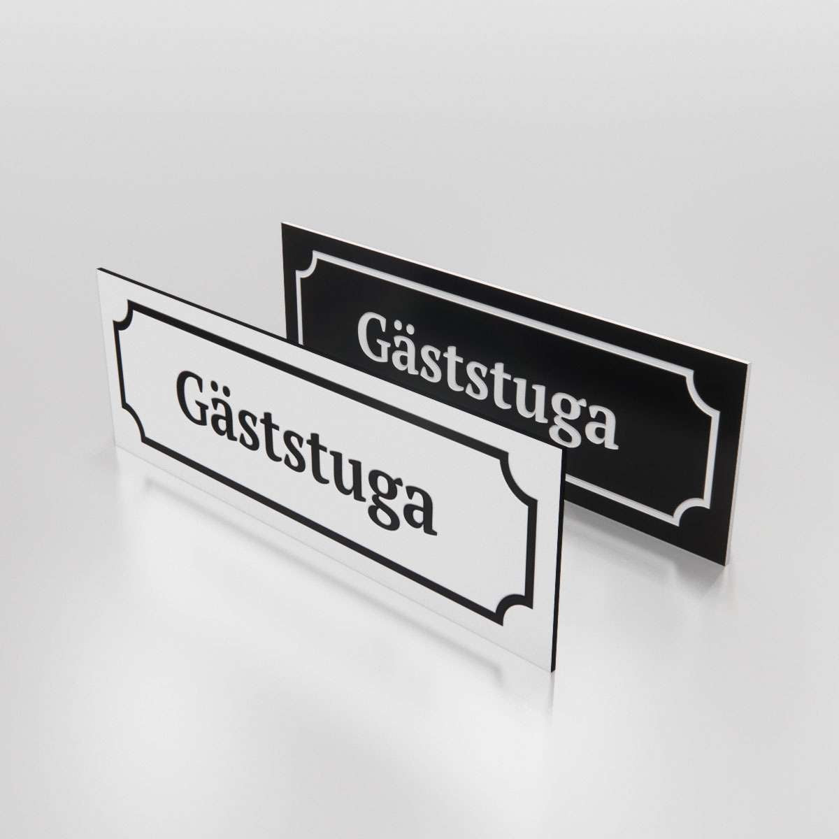 Märkskylt - Gäststuga - Nosico