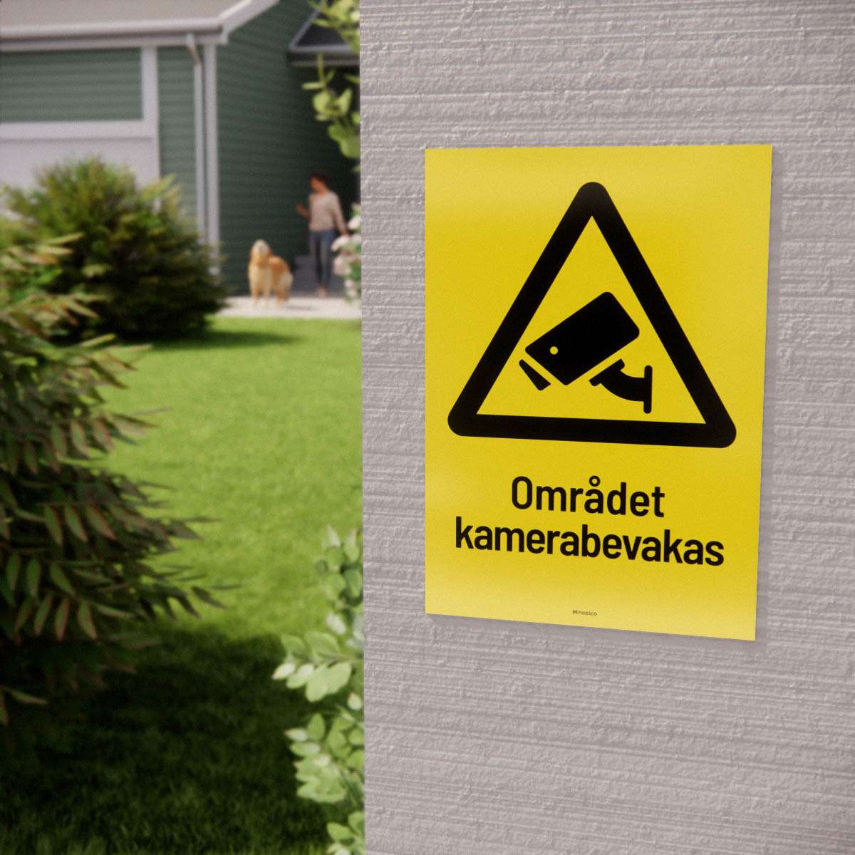 Skylt - Området kamerabevakas - Nosico