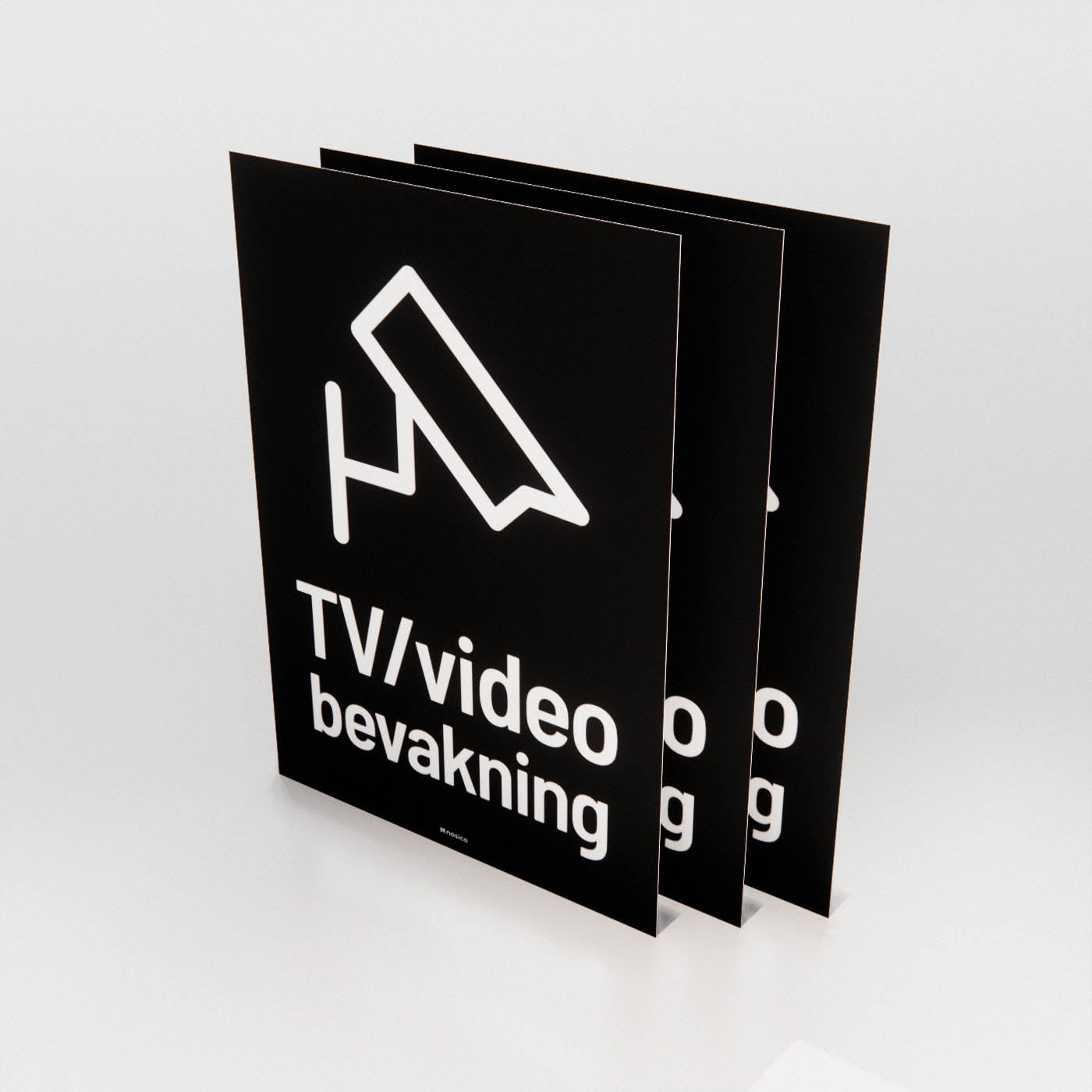 Dekal - TV/Videobevakning 3-pack - Nosico