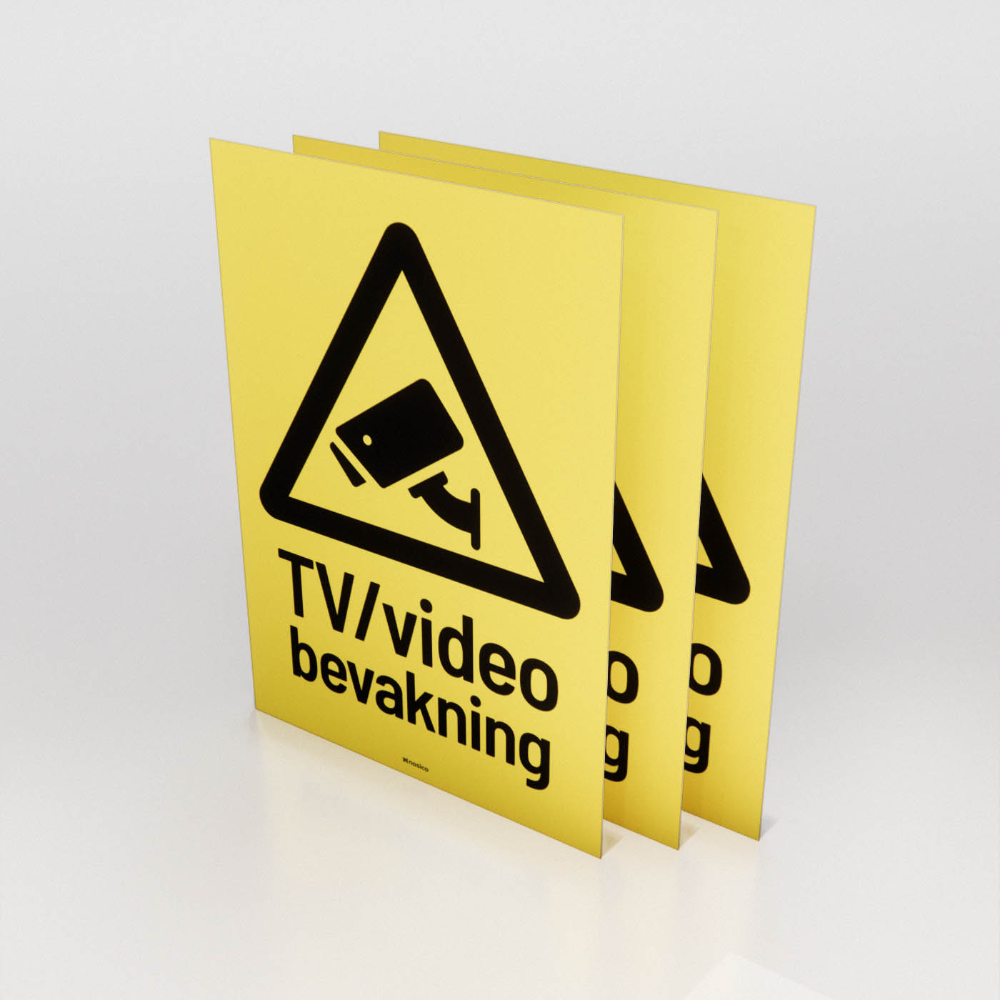 Dekal - TV/Videobevakning 3-pack - Nosico