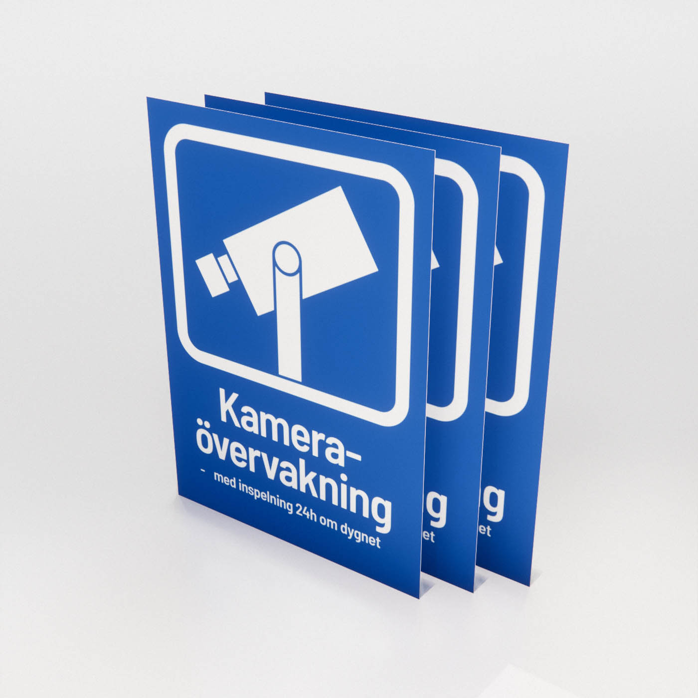 Dekal - Kameraövervakning - med inspelning 24h om dygnet 3-pack - Nosico