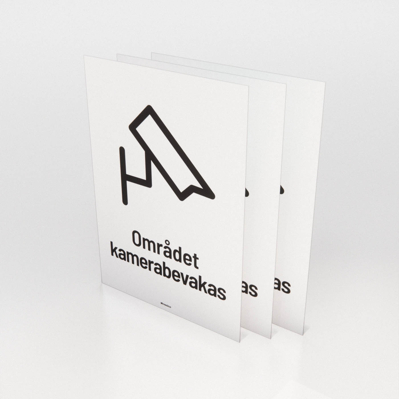 Dekal - Området kamerabevakas 3-pack - Nosico