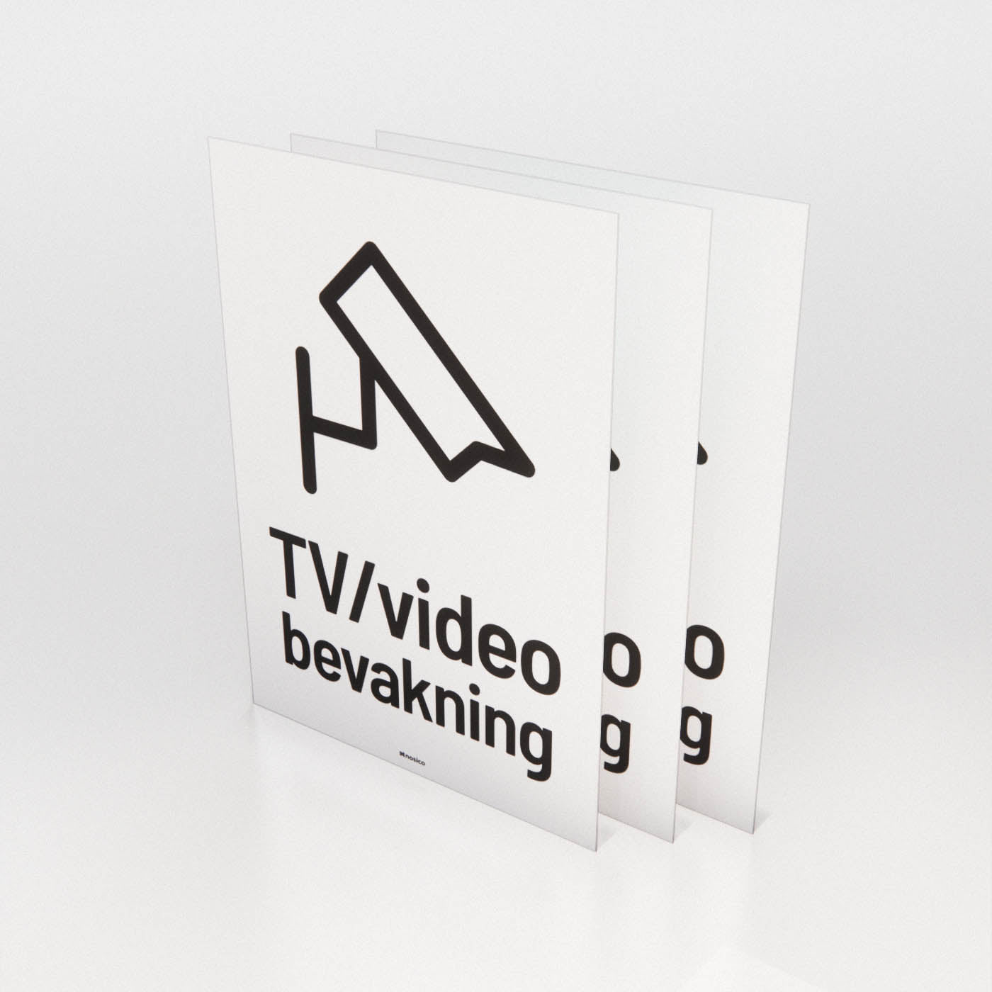 Dekal - TV/Videobevakning 3-pack - Nosico