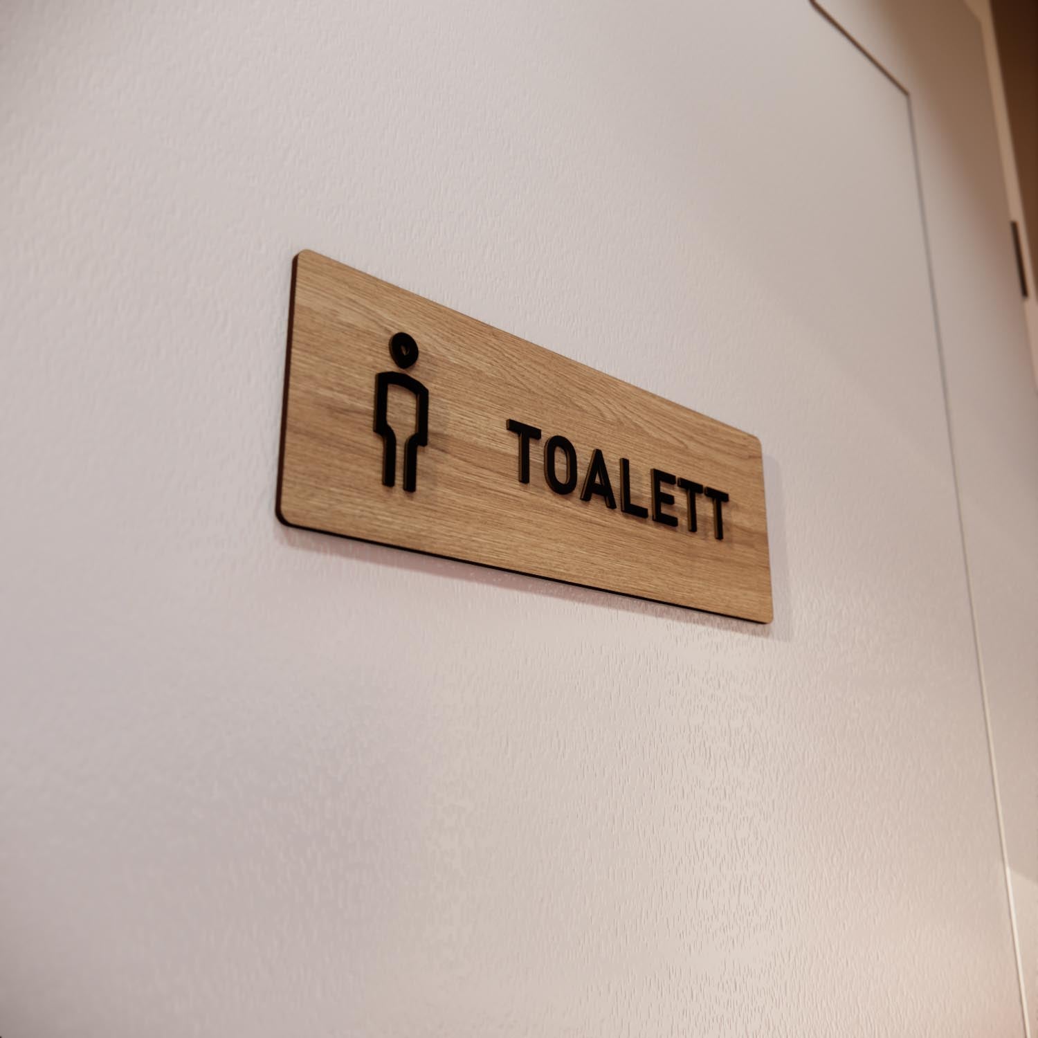 Skylt – Toalett herr – Ek & Svart – WOOD - Nosico