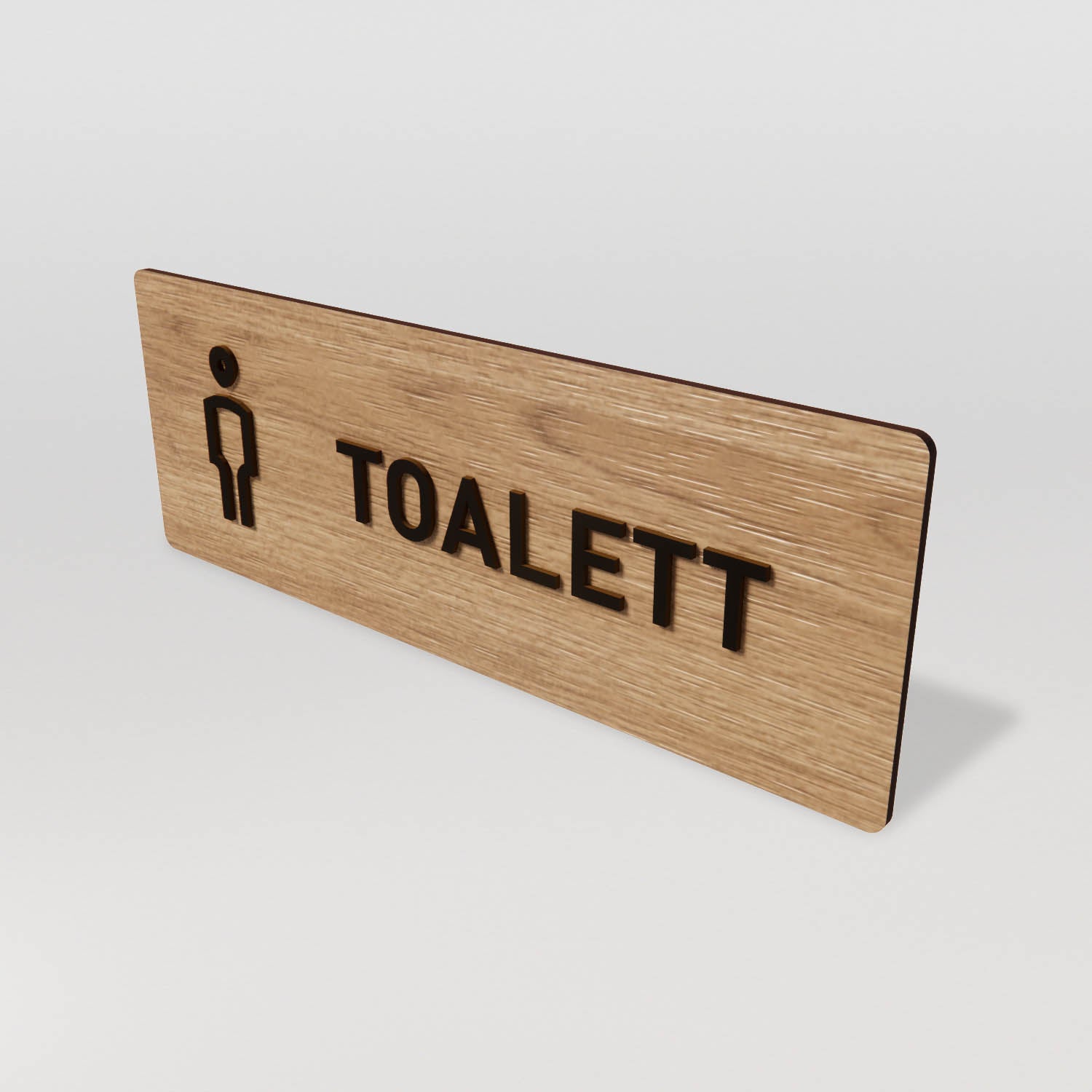 Skylt – Toalett herr – Ek & Svart – WOOD - Nosico