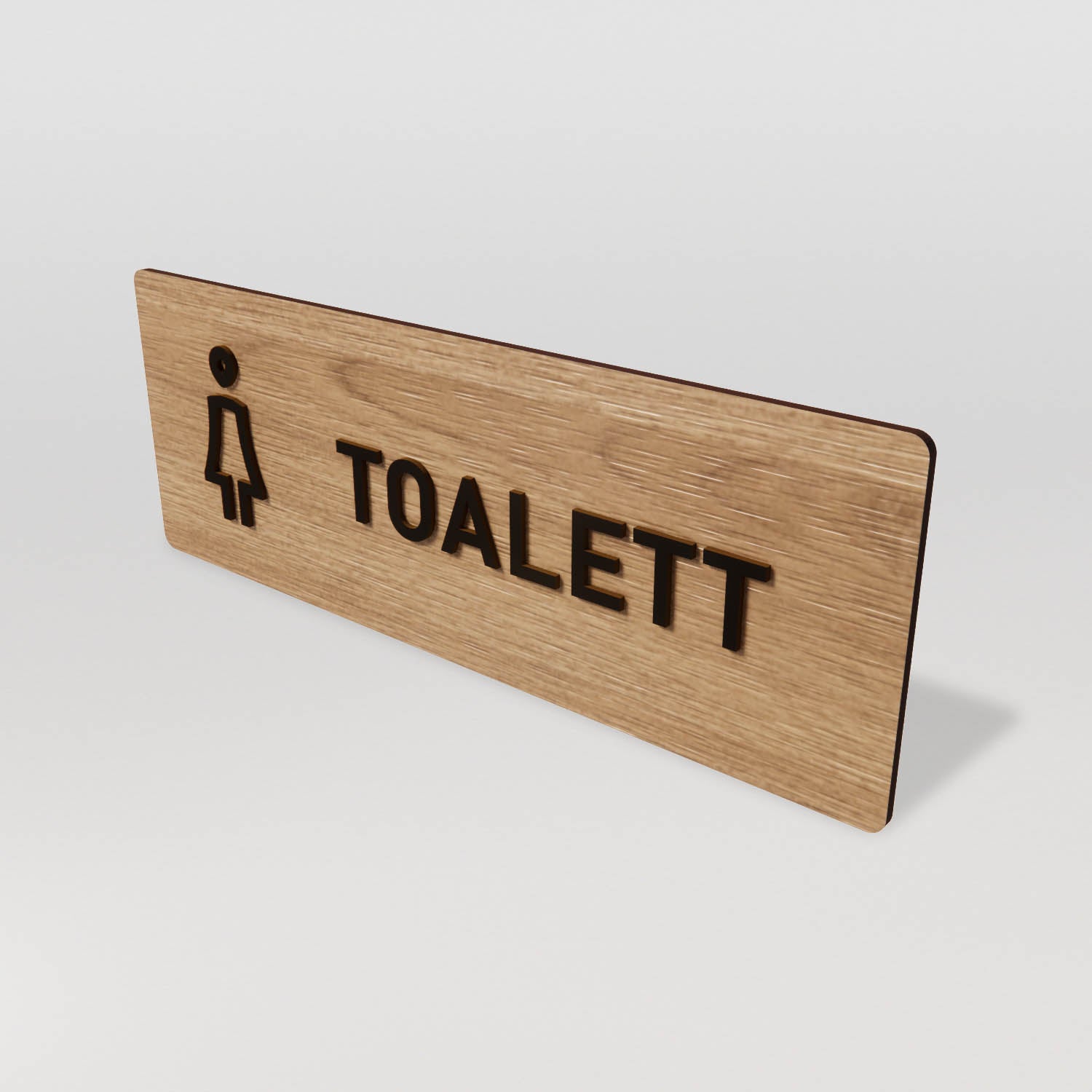 Skylt – Toalett dam – Ek & Svart – WOOD - Nosico