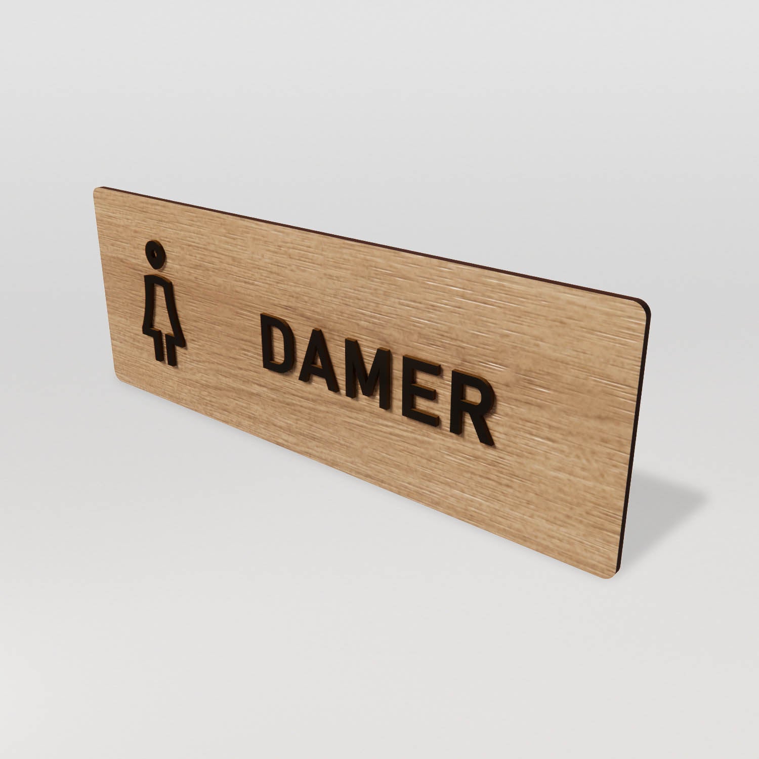 Skylt – Toalett damer – Ek & Svart – WOOD - Nosico