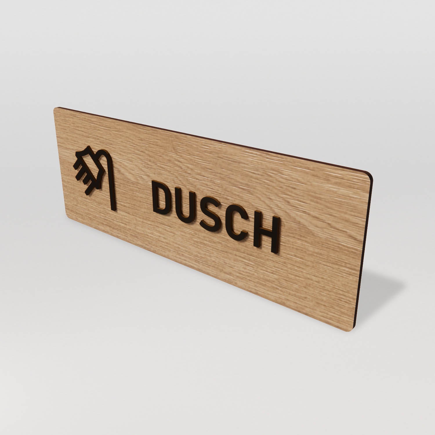 Skylt – Dusch – Ek & Svart – WOOD - Nosico