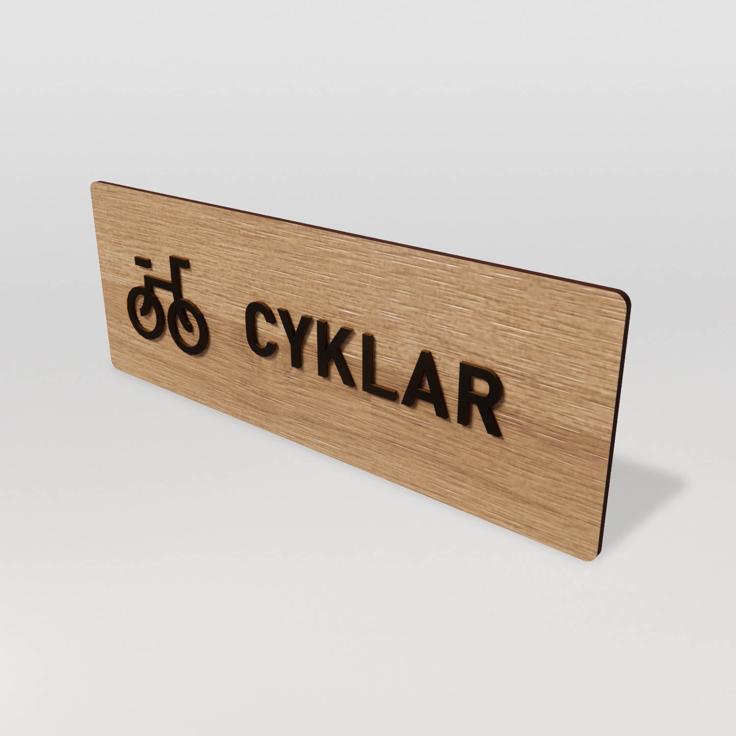 Skylt – Cyklar – Ek & Svart – WOOD - Nosico