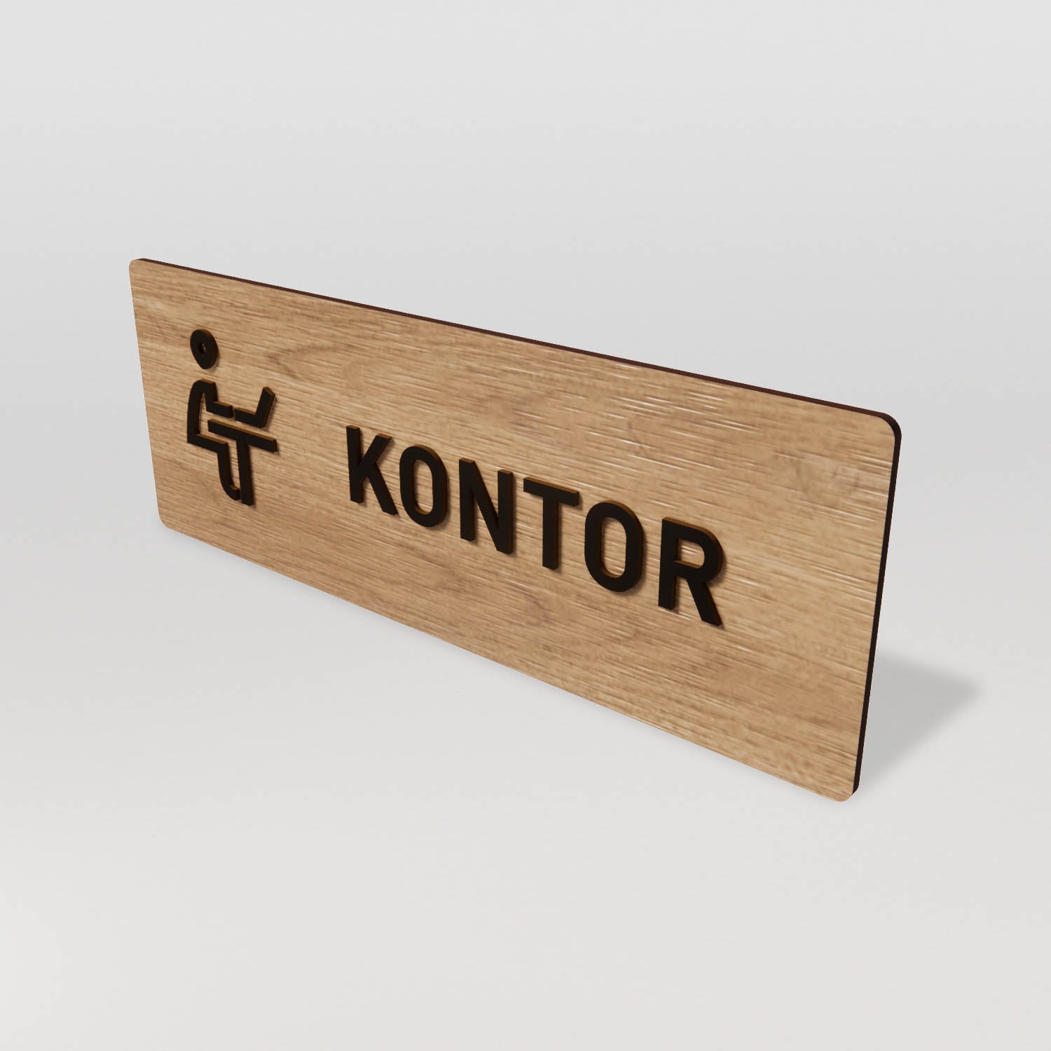 Skylt – Kontor – Ek & Svart – WOOD - Nosico
