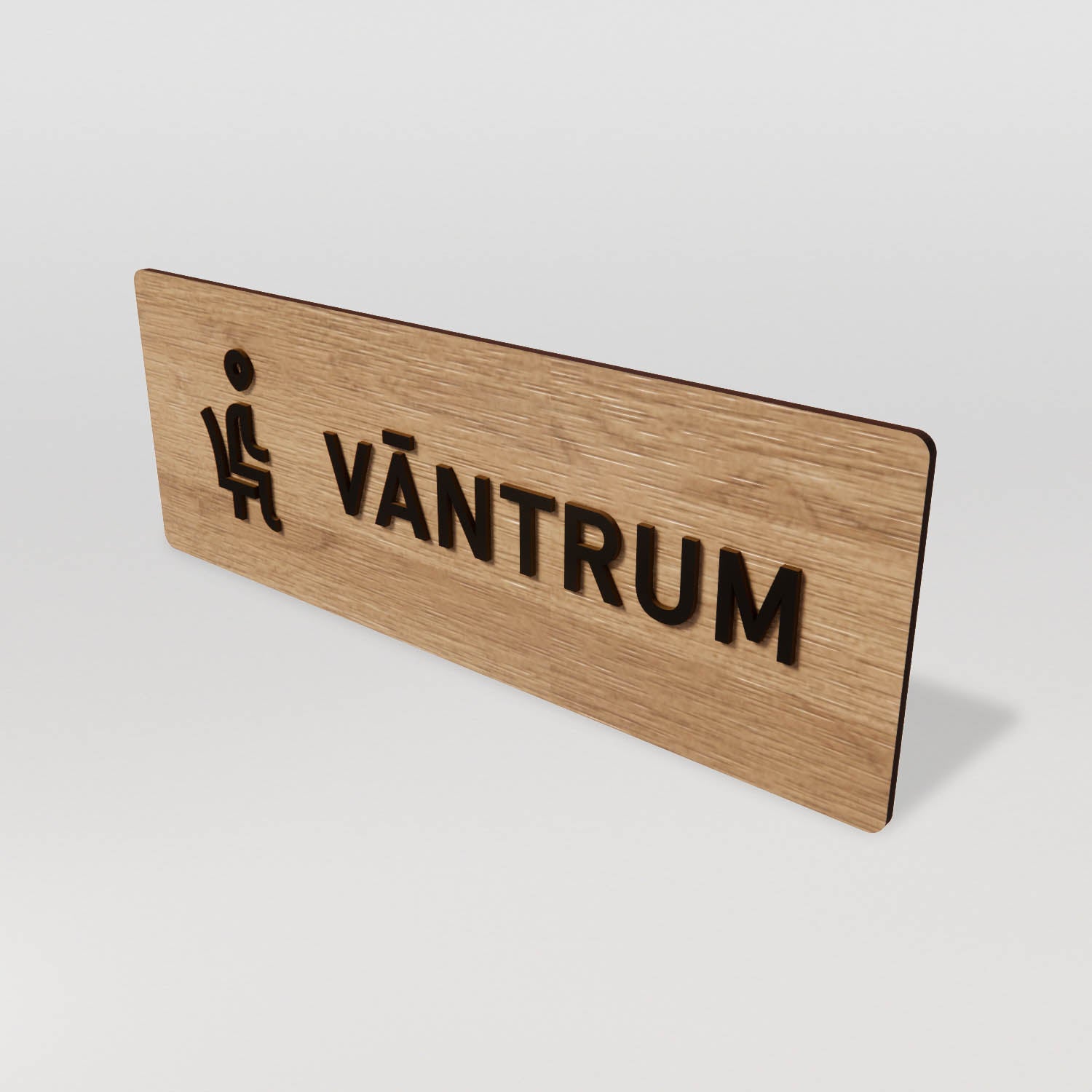Skylt – Väntrum – Ek & Svart – WOOD - Nosico