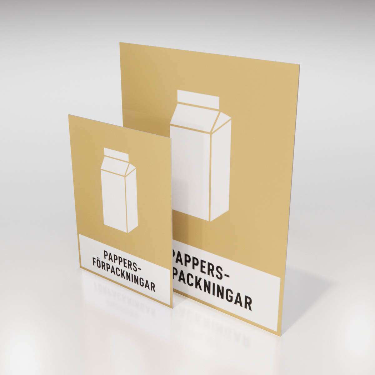Återvinningsskylt - Pappersförpackningar - Nosico