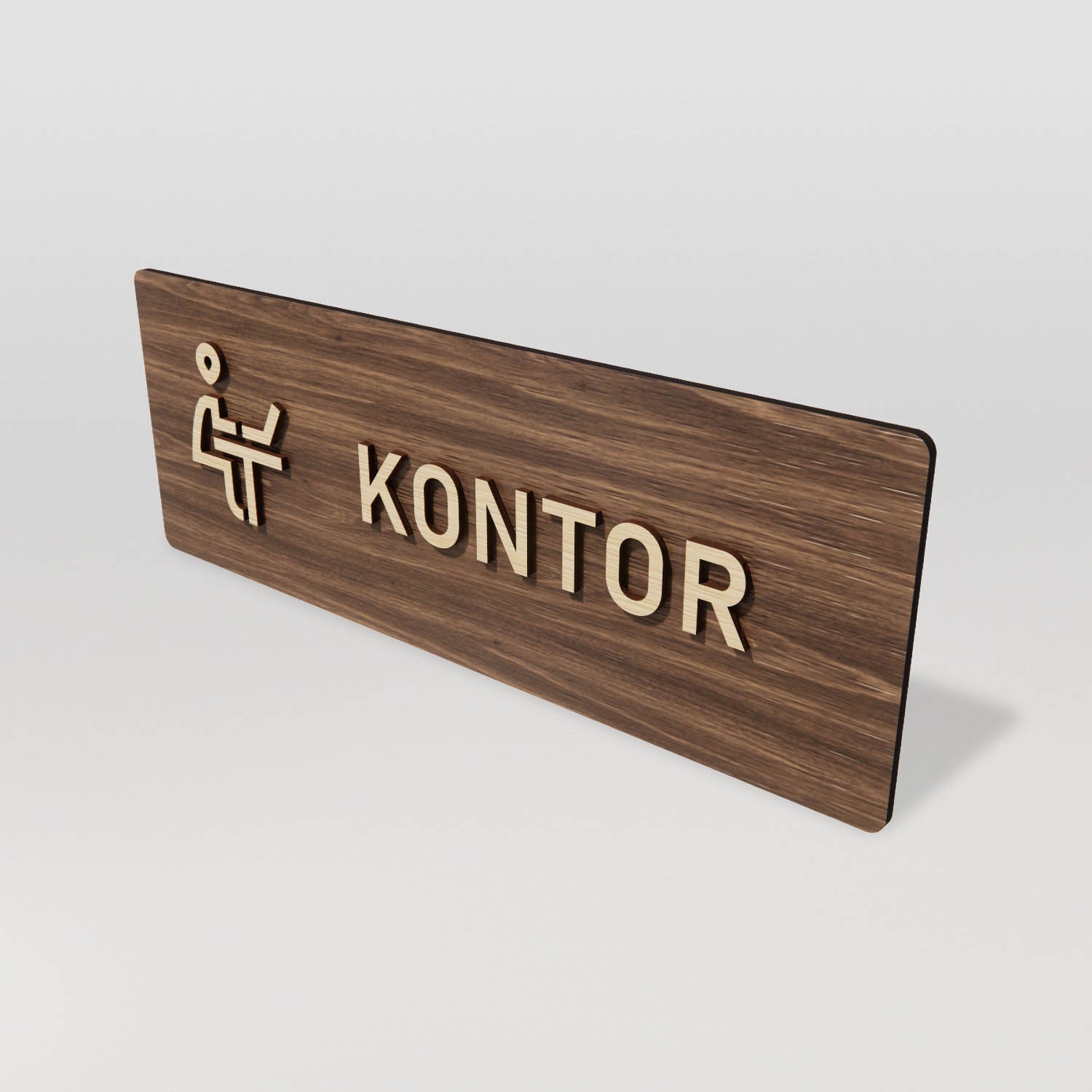 Skylt – Kontor – Valnöt & Lindträ – WOOD - Nosico