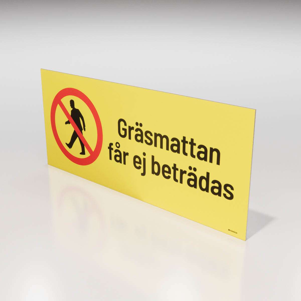 Förbudsskylt - Gräsmattan får ej beträdas - Nosico