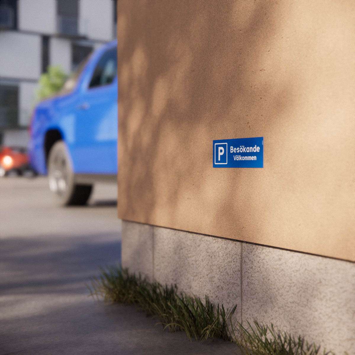 Parkeringsskylt - Besökande Välkommen - Nosico