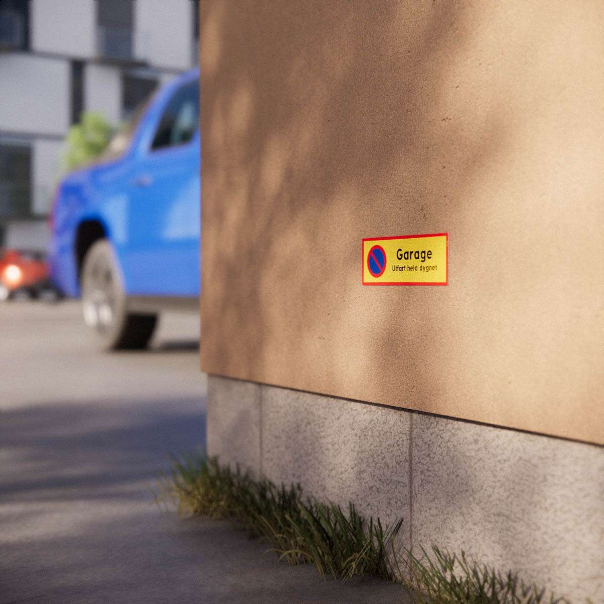 Parkeringsskylt - Garage utfart hela dygnet - Nosico