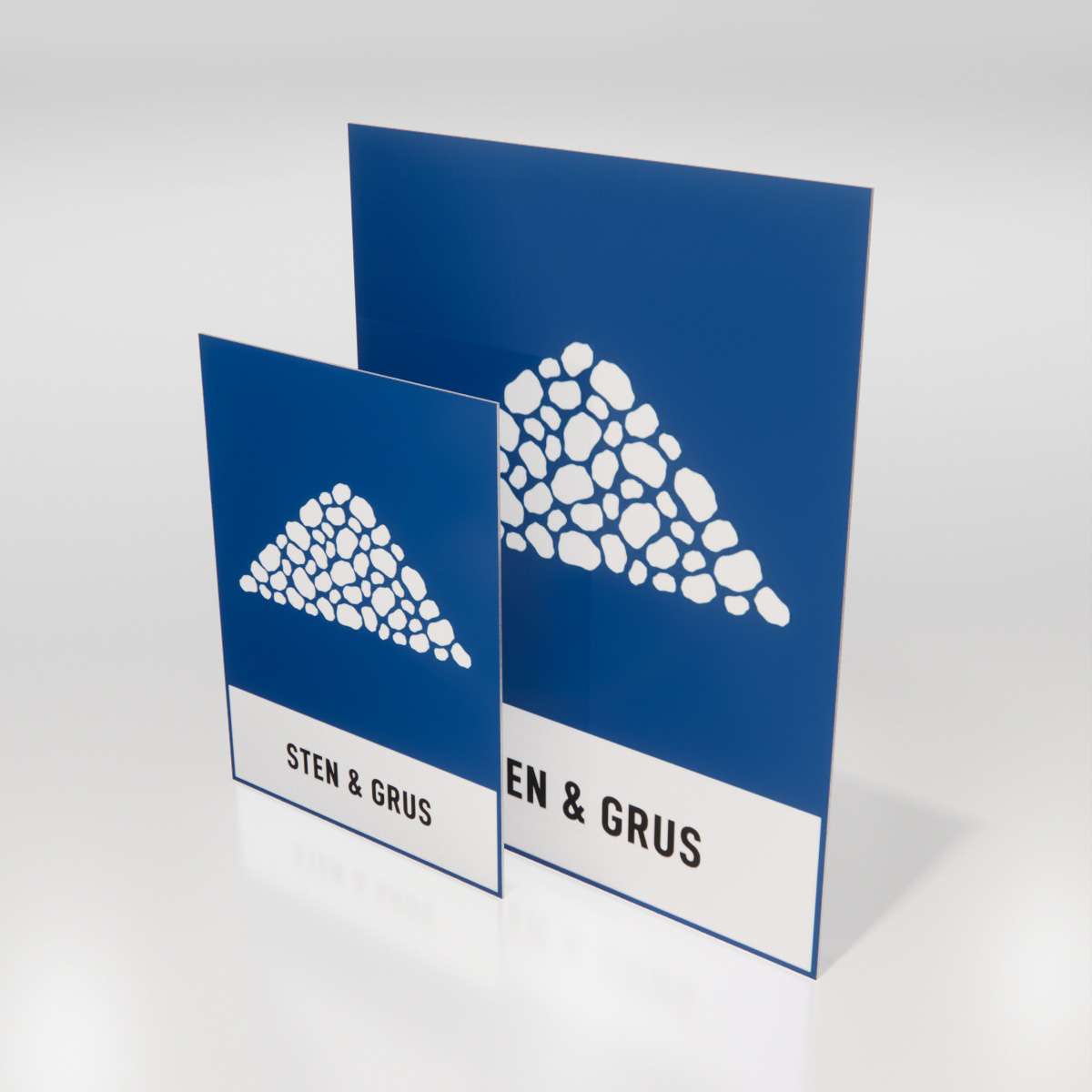 Återvinningsskylt - Sten & Grus - Nosico