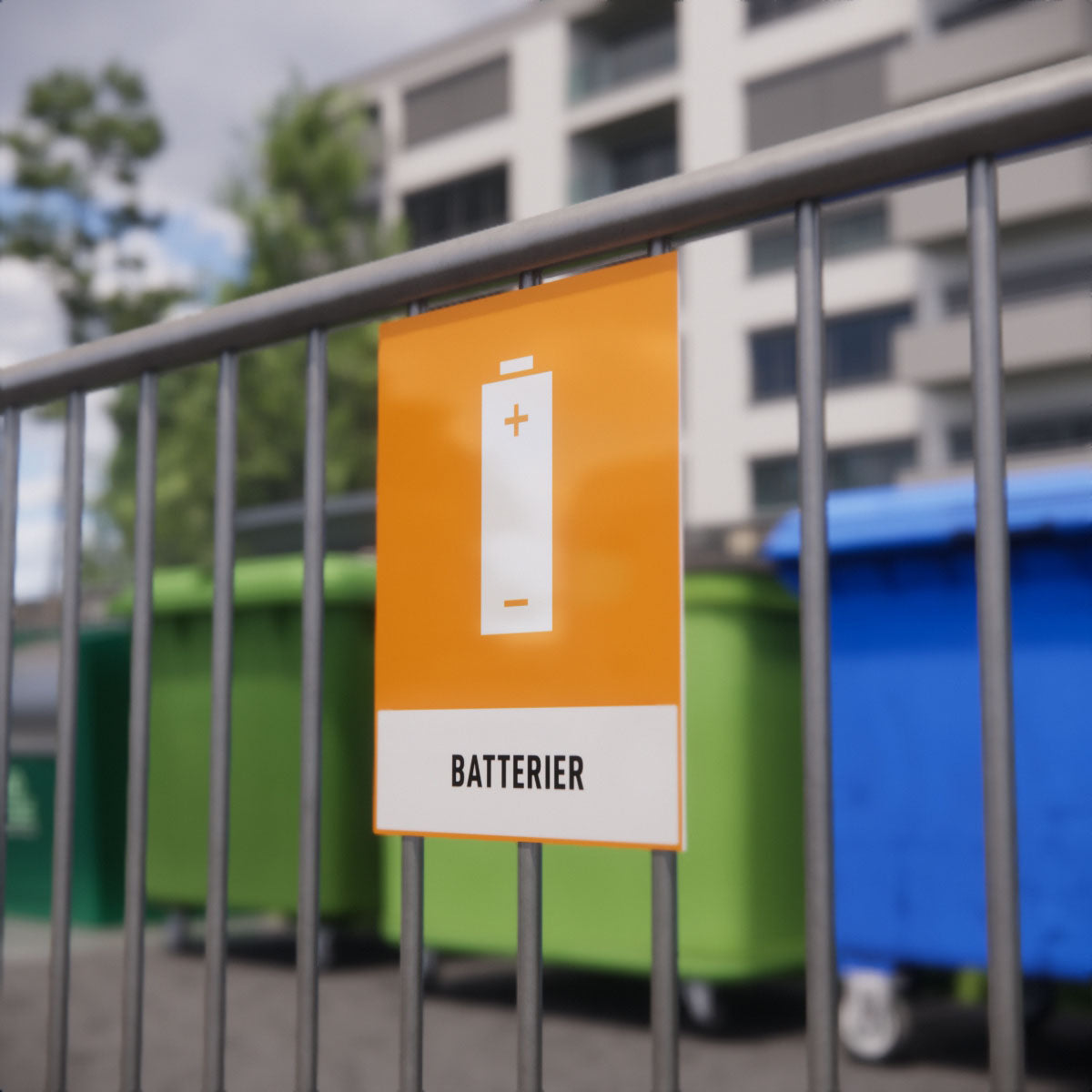 Återvinningsskylt - Batterier - Nosico