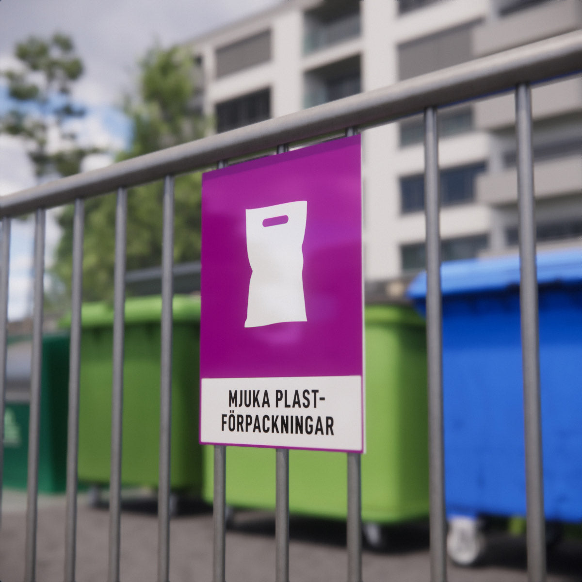 Återvinningsskylt - Mjuka plastförpackningar - Nosico