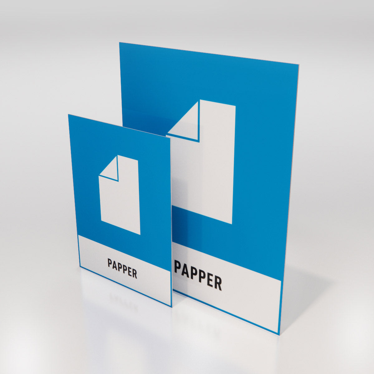 Återvinningsskylt - Papper - Nosico