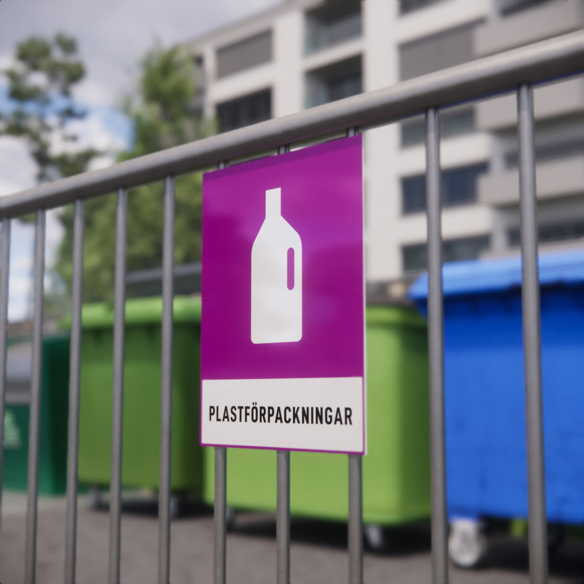 Återvinningsskylt - Plastförpackningar - Nosico