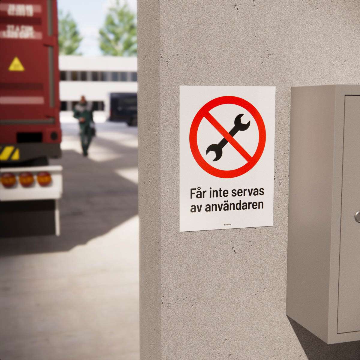 Förbudsskylt - Får inte servas av användaren - Nosico