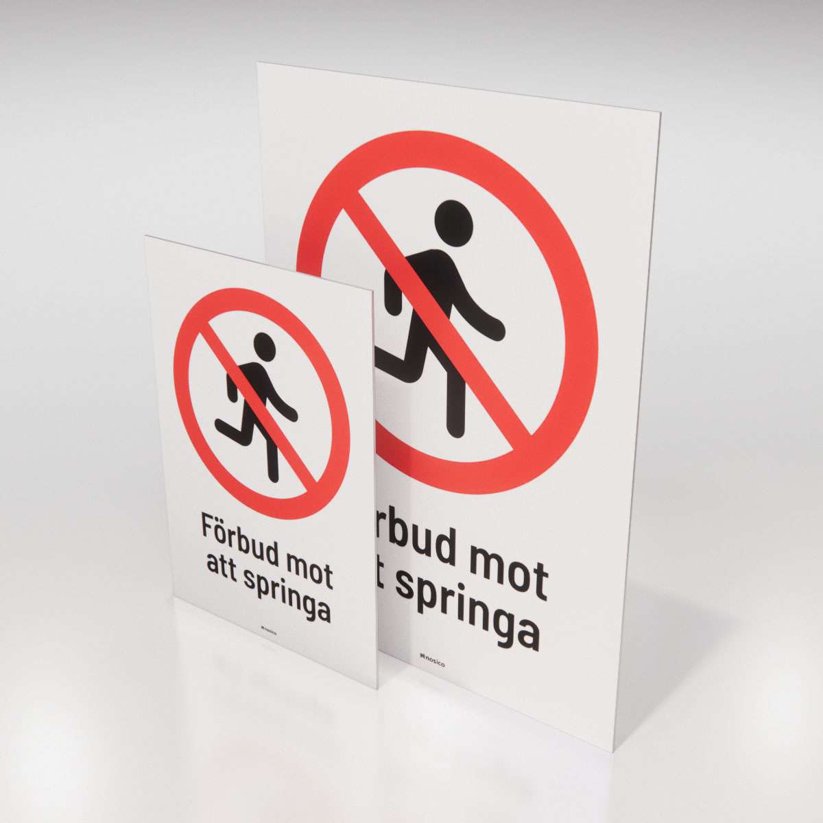 Förbudsskylt - Förbud mot att springa - Nosico