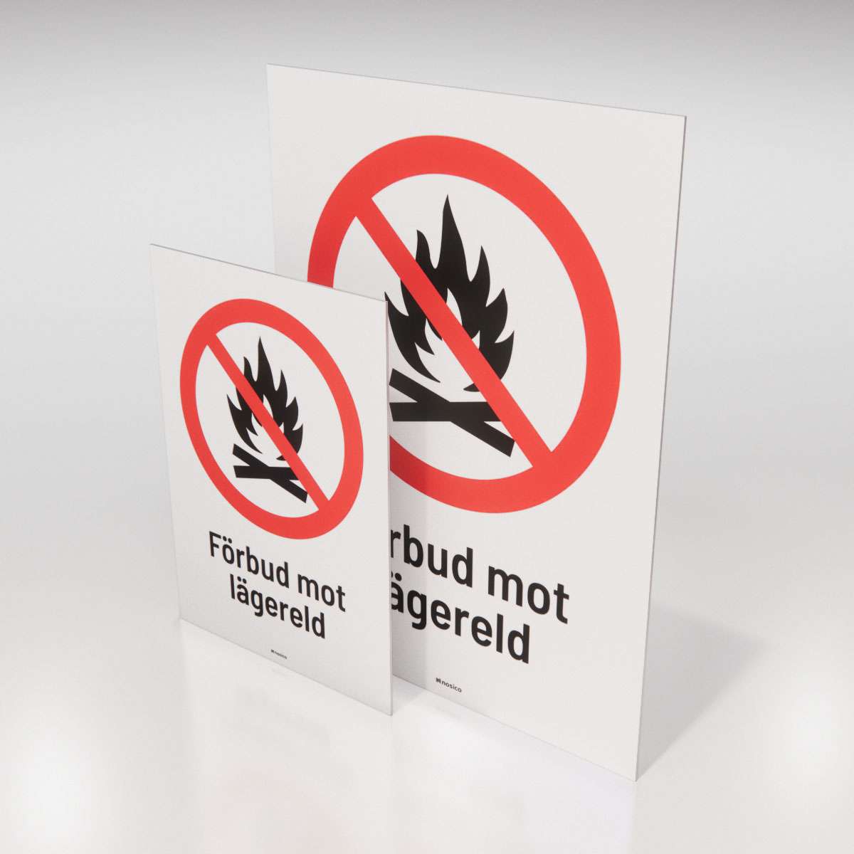 Förbudsskylt  - Förbud mot lägereld - Nosico
